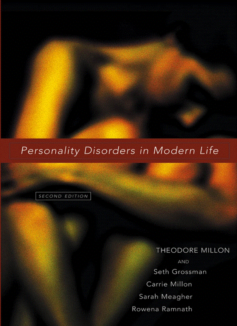 Personality Disorders in Modern Life