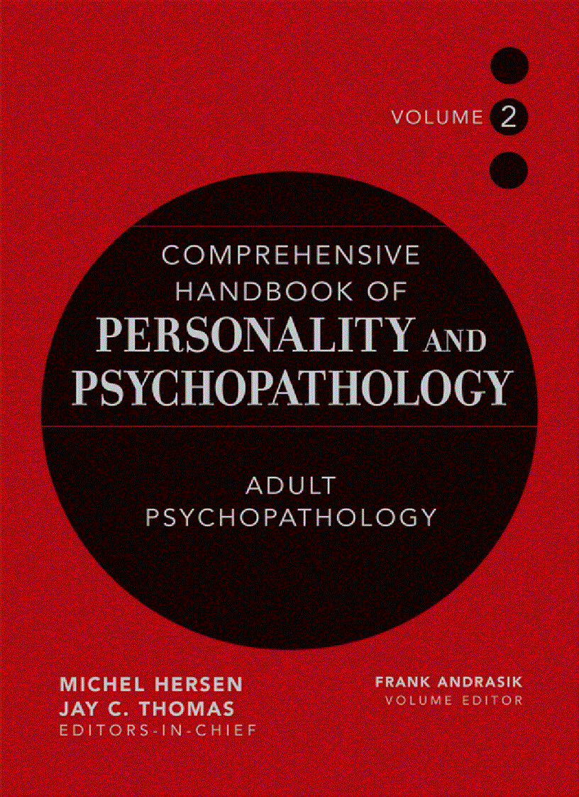 Comprehensive Handbook of Personality and Psychopathology Vol 2