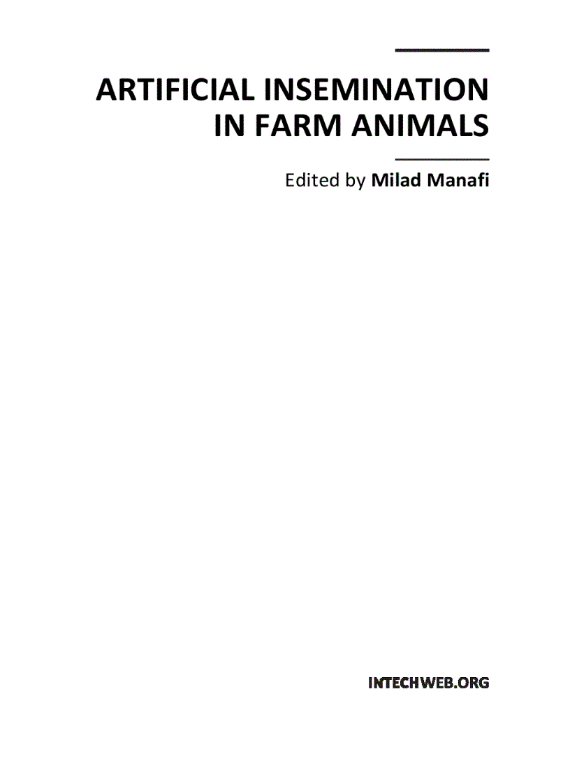 Artificial Insemination in Farm Animals