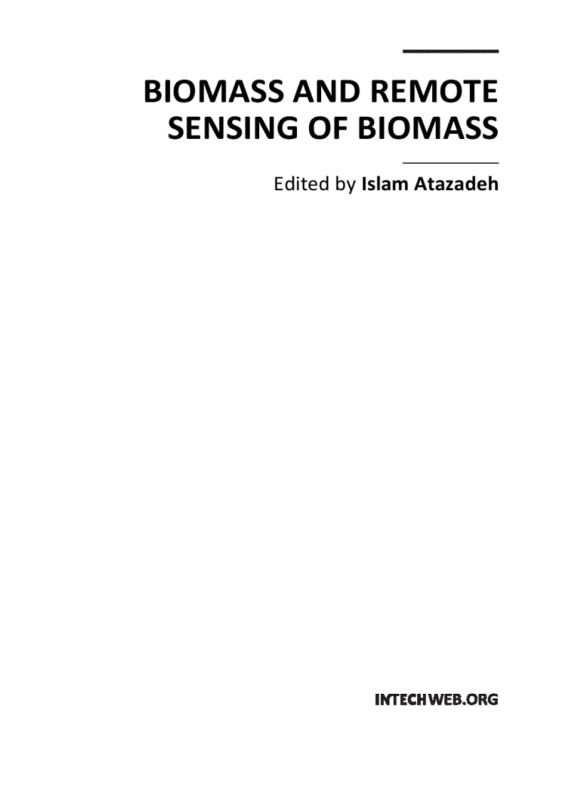 Biomass and Remote Sensing of Biomass