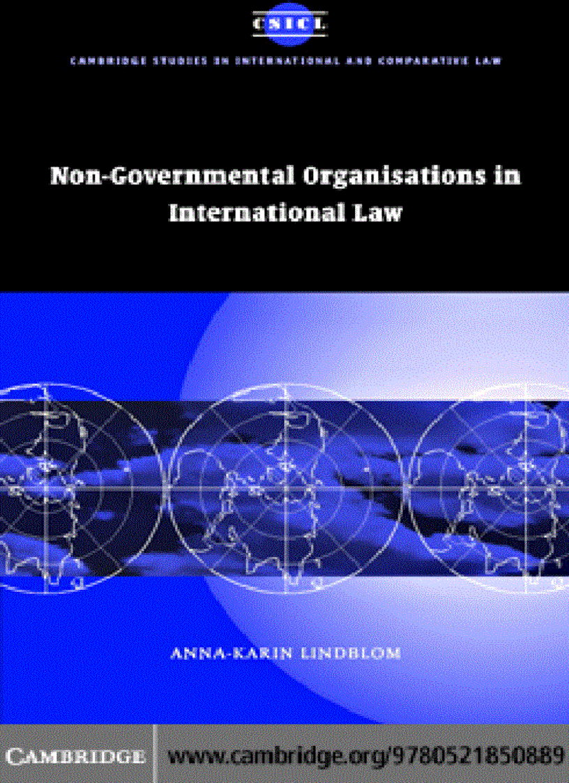 Non Governmental Organisations in International Law