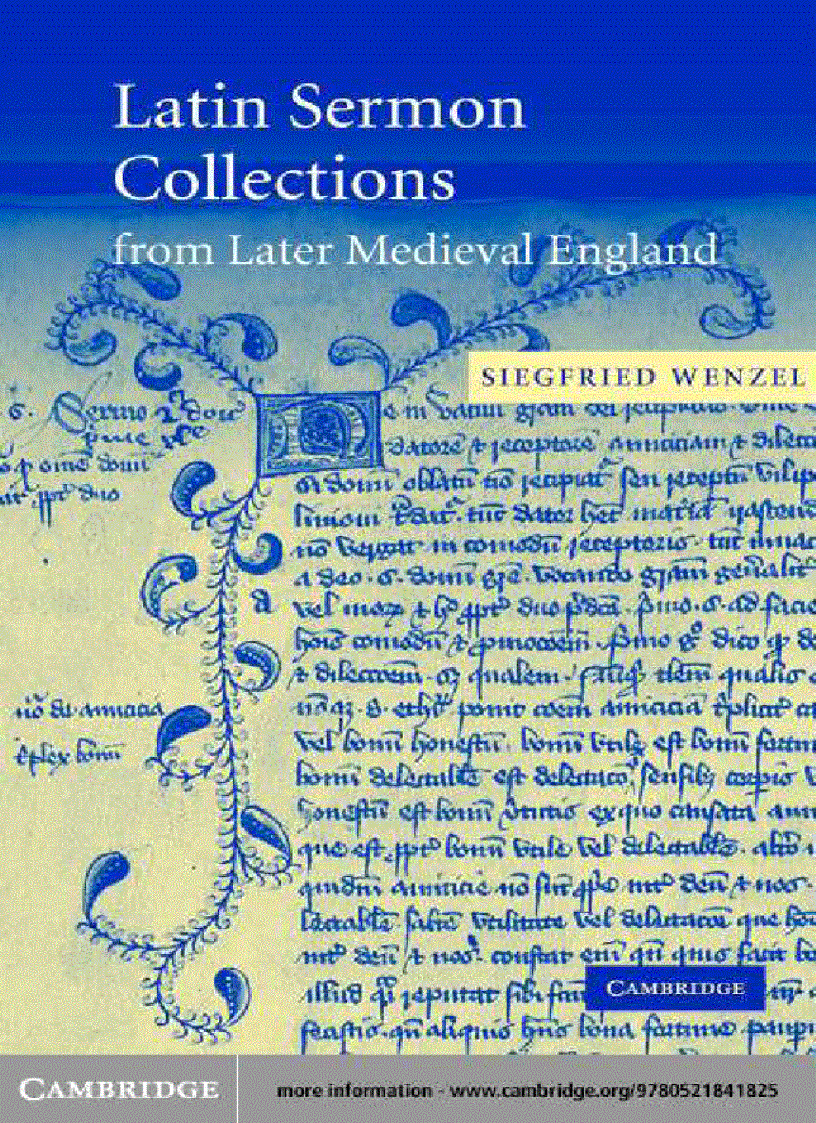 Latin Sermon Collections from Later Medieval England