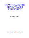 How to Ace the Brain Teaser Interview