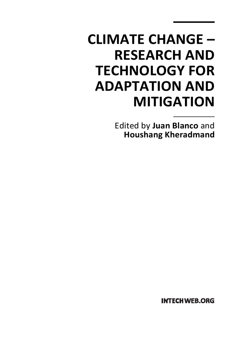 Climate Change Research and Technology for Adaptation