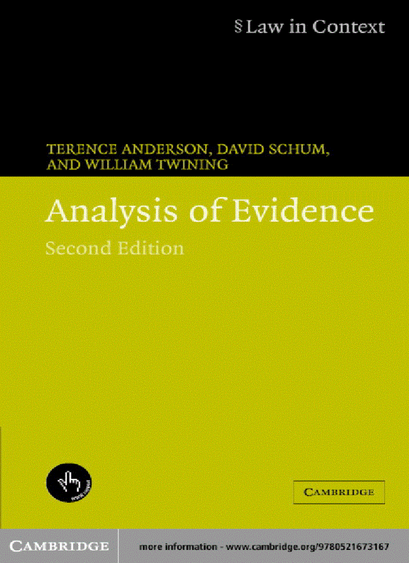 Analysis of Evidence 2nd Edition