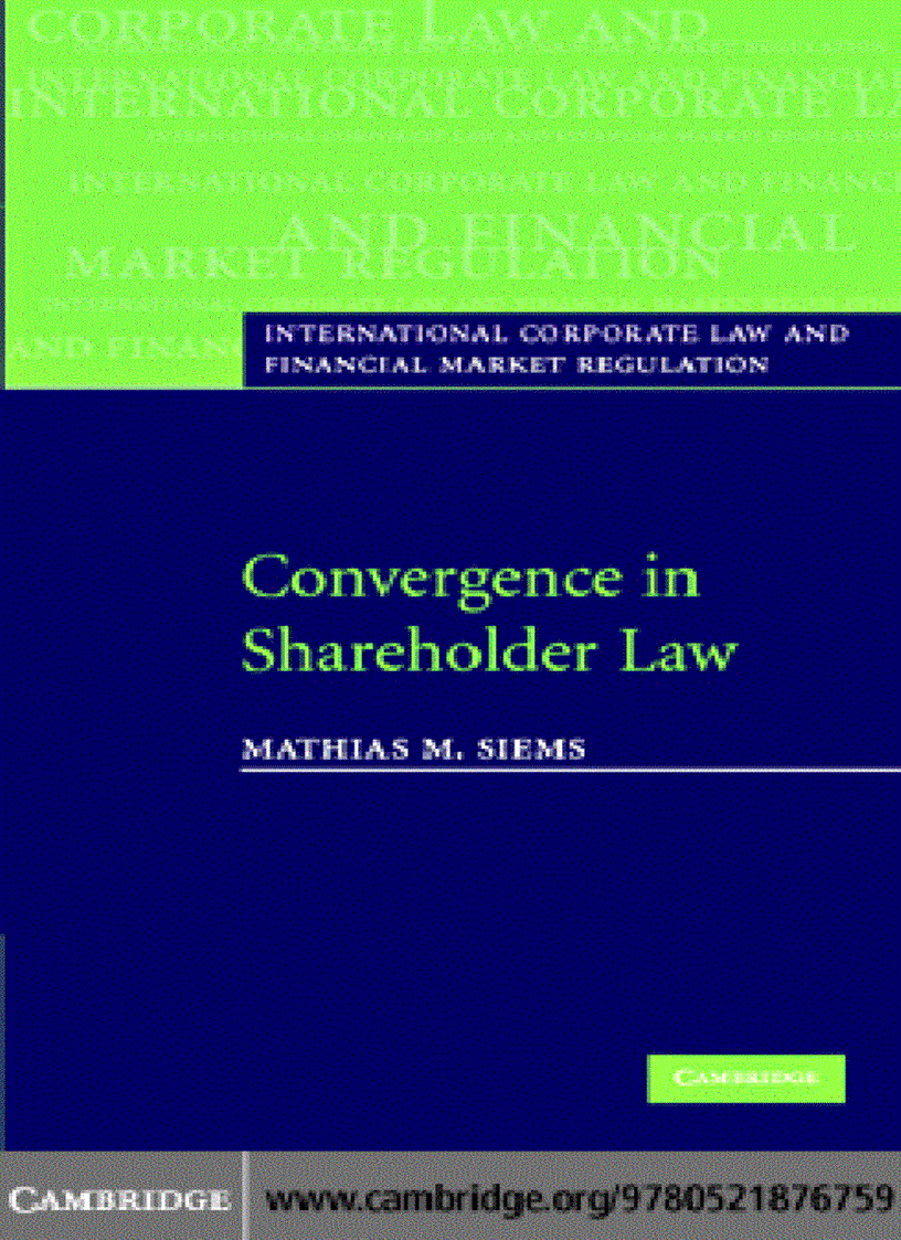 Convergence in Shareholder Law