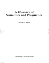 A Glossary of Semantics and Pragmatics