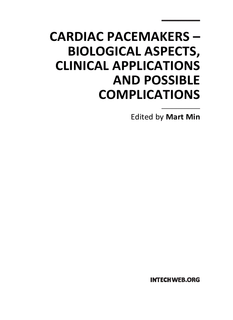 Cardiac Pacemakers Biological Aspects