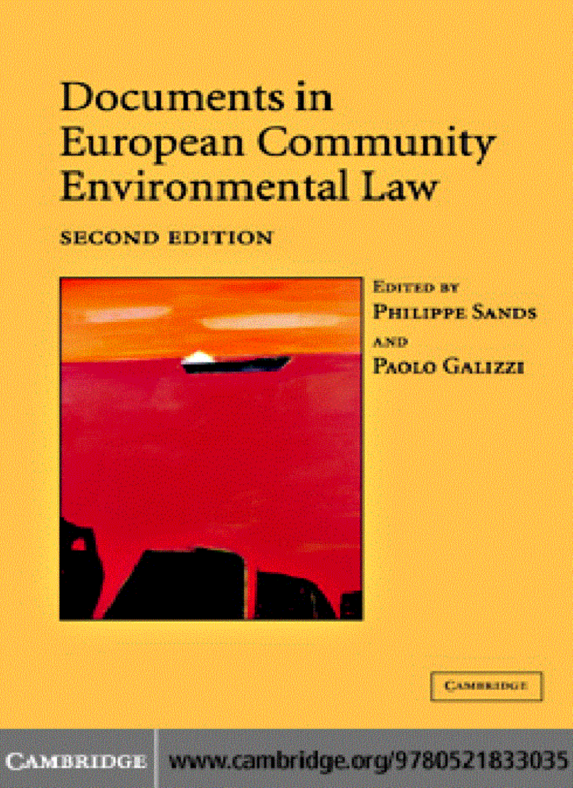 Documents in European Community Environmental Law 2nd Edition