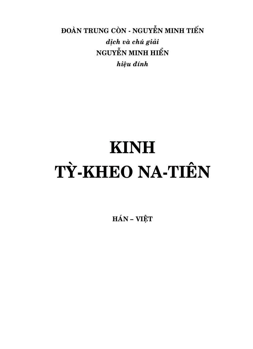 Kinh Tỳ Kheo Na Tiên Hán Việt