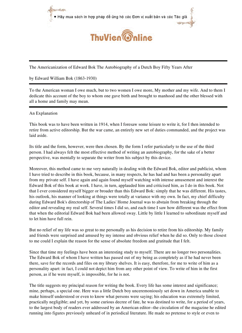 The Americanization of Edward Bok Edward Bok trở thành người Mỹ