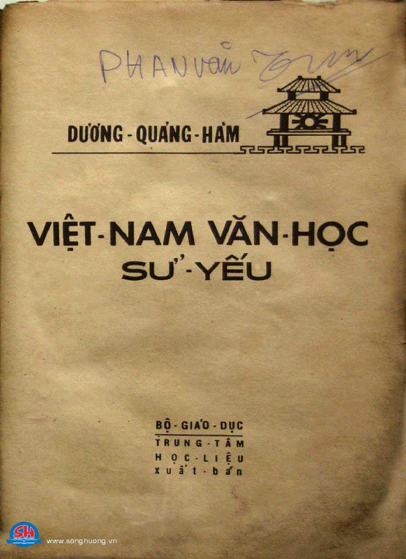 Việt Nam văn học sử yếu In lần 10 năm 1968