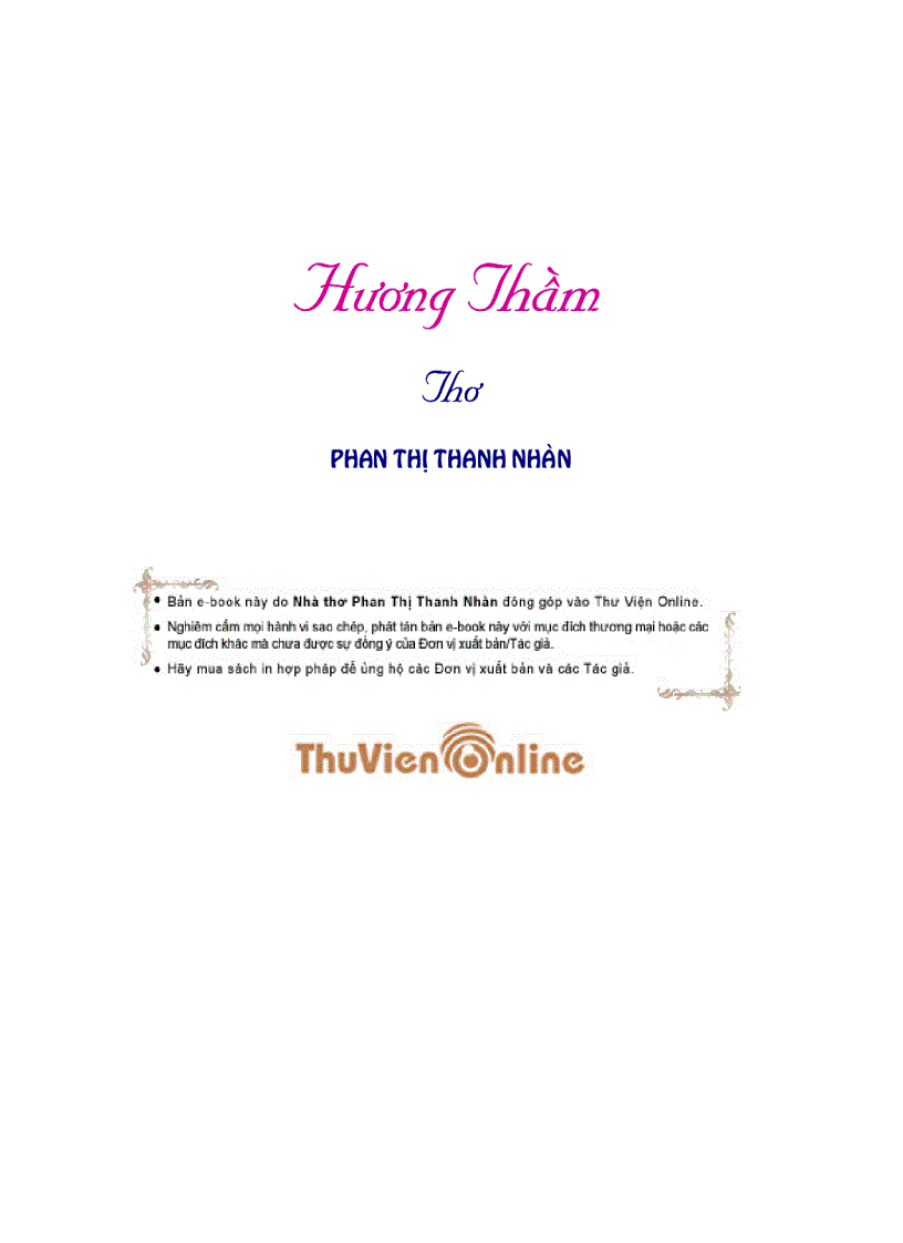 Hương thầm Thơ Phan Thị Thanh Nhàn