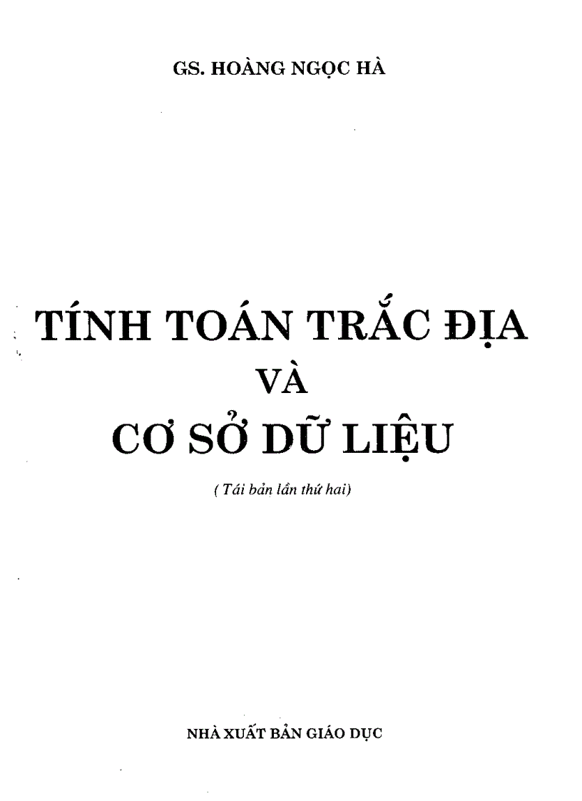 Tính toán trắc địa và cơ sở dữ liệu 1