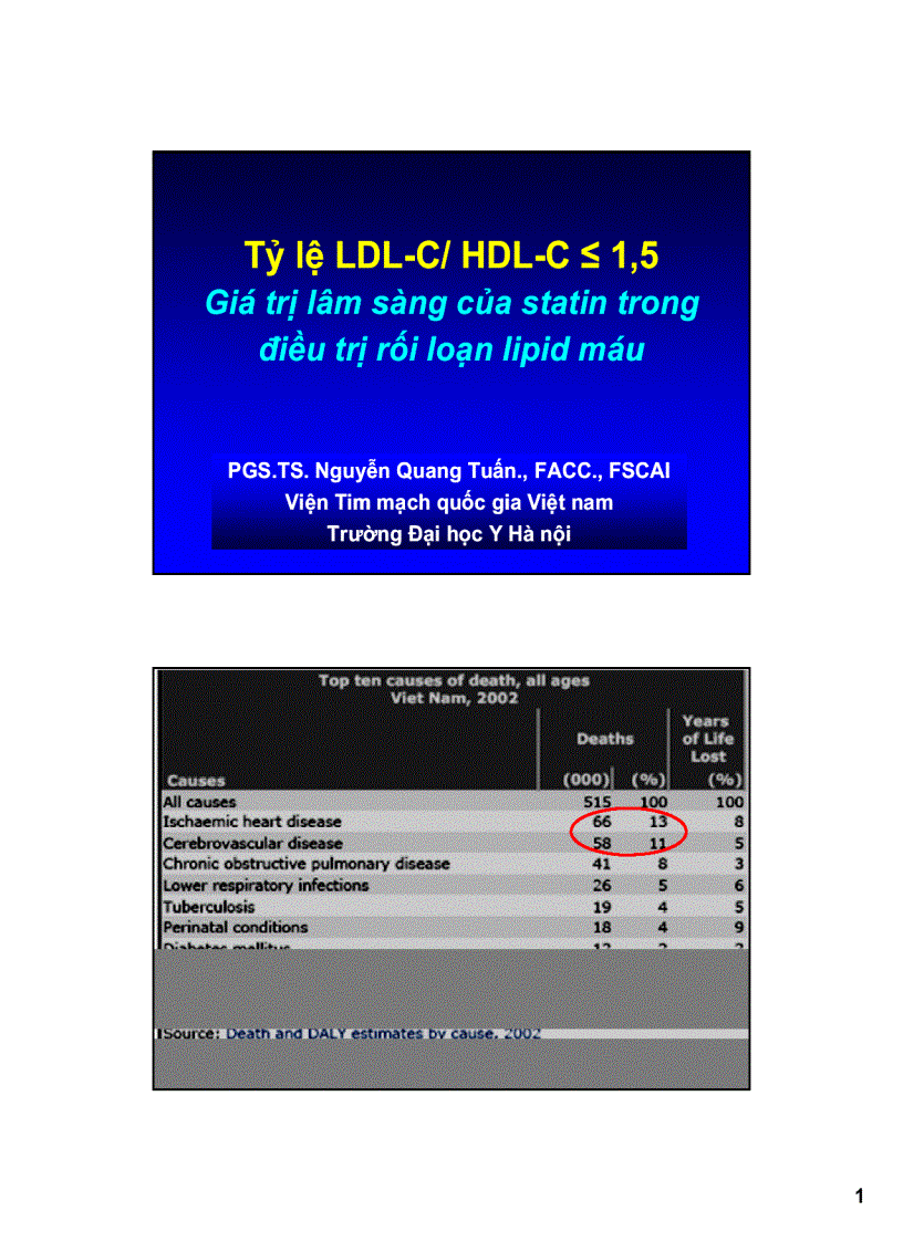 Giá trị lâm sàng của statin trong điều trị rối loạn lipid máu