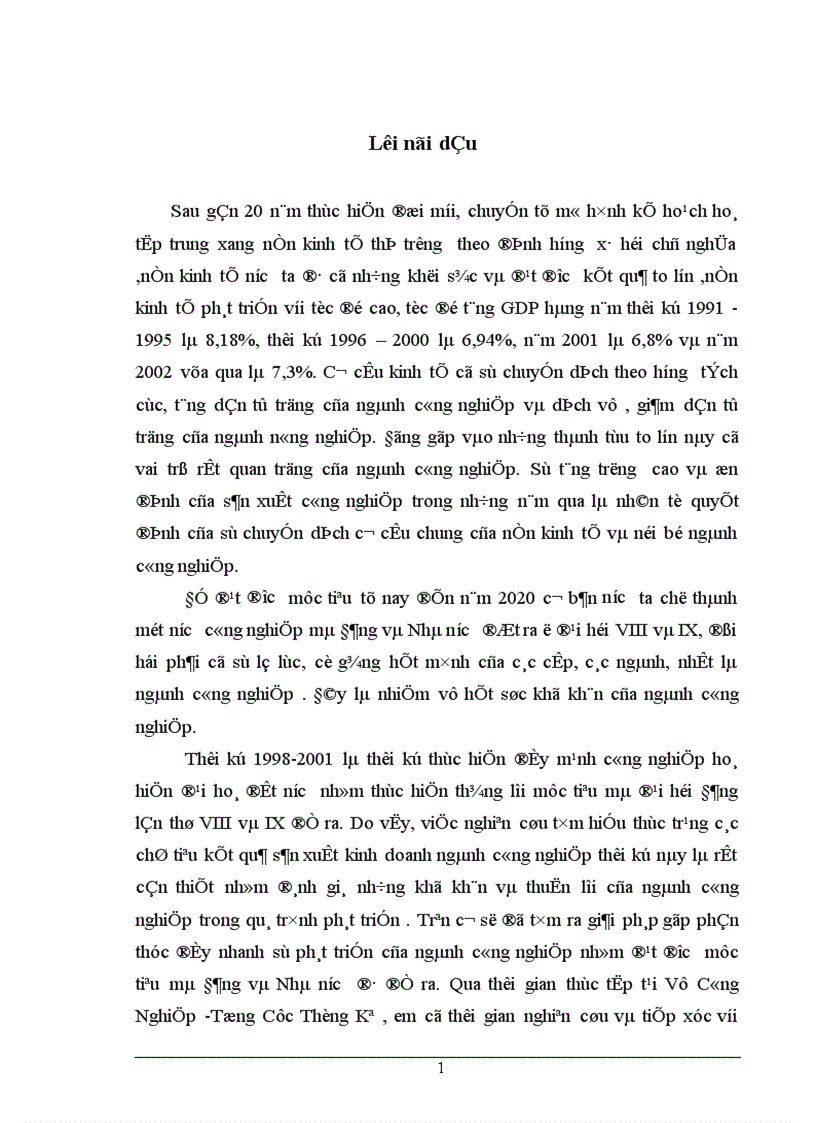 Vận dụng một số phương pháp thống kê để phân tích kết quả sản xuất kinh doanh ngành công nghiệp Việt Nam thời kỳ 1998-2001