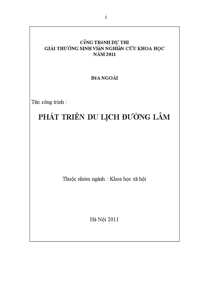 Phát triển du lịch đường lâm