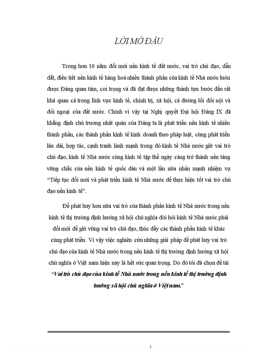 Vai trò chủ đạo của kinh tế Nhà nước trong nền kinh tế thị trường định hướng xã hội chủ nghĩa ở Việt nam 1