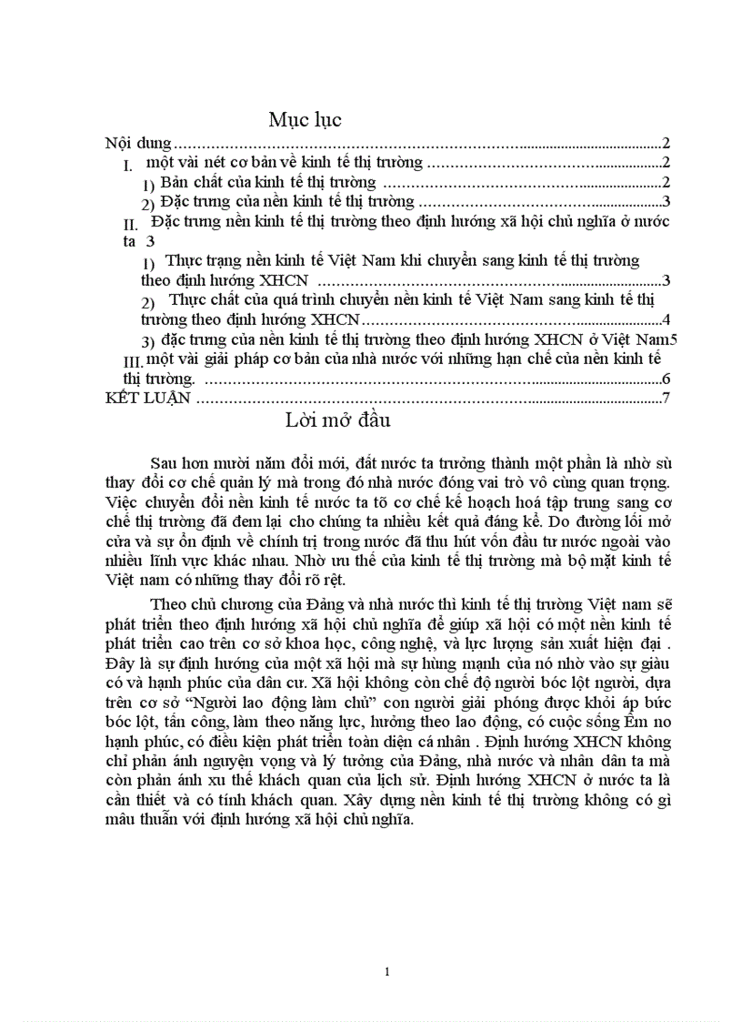 Đặc trưng nền kinh tế thị trường định hướng XHCN ở nước ta hiện nay 1