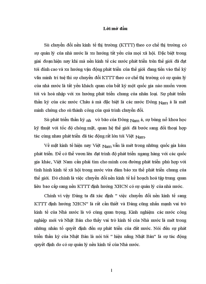 Vai trò kinh tế của nhà nước trong nền KTTT định hướng XHCN ở nước ta hiện nay 1