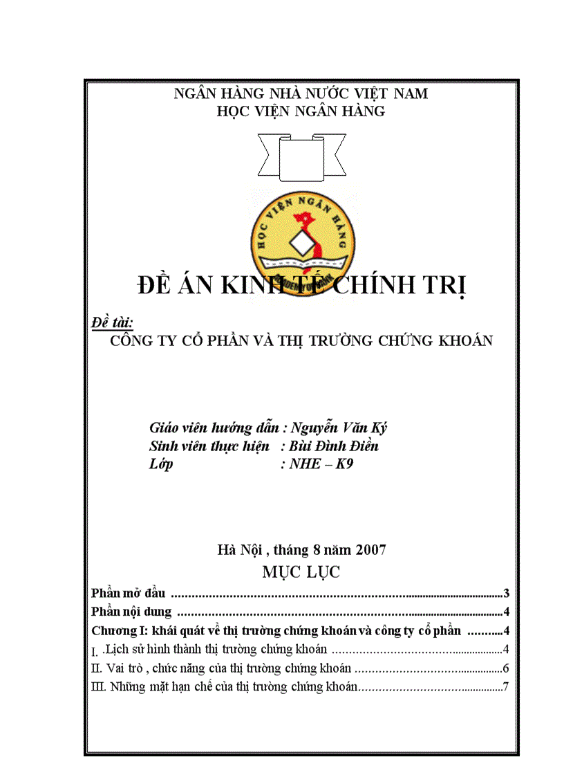 Công Ty Cổ Phần và thị trường chứng khoán