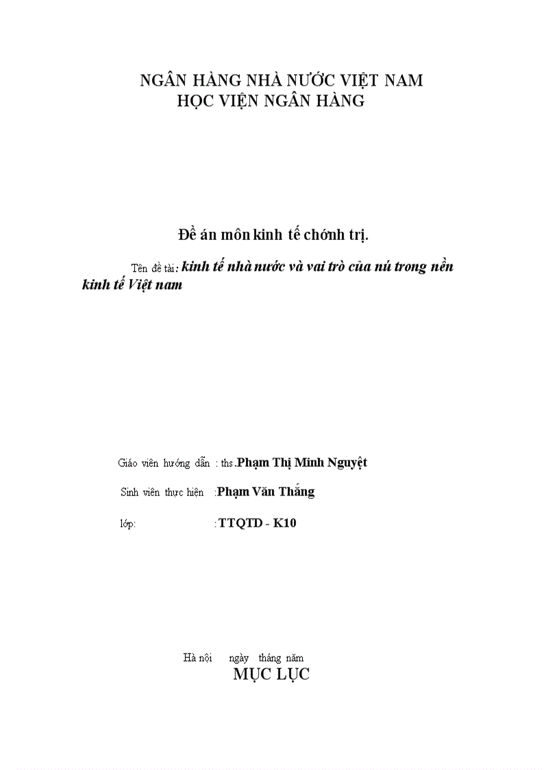 Kinh tế nhà nước và vai trò của nó trong nền kinh tế Việt Nam