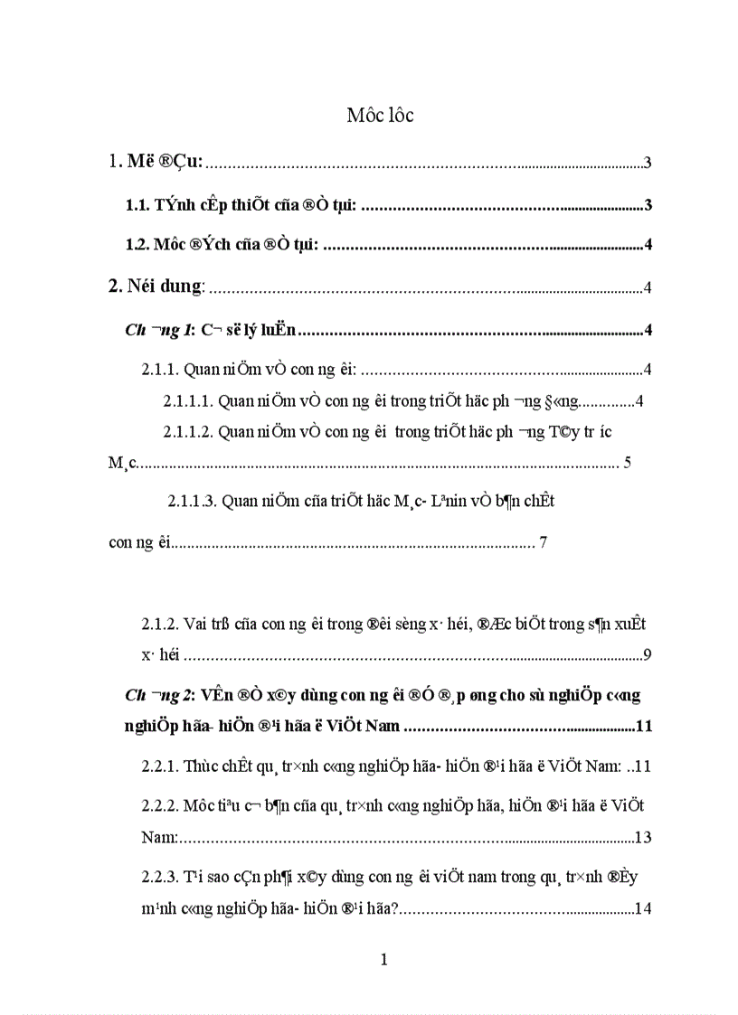 Vấn đề xây dựng con người để đáp ứng cho sự nghiệp công nghiệp hóa- hiện đại hóa ở Việt Nam