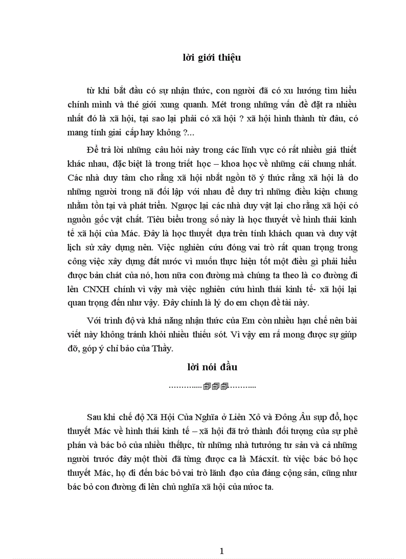 lý luận hình thái kinh tế xã hội với sự nhận thức con đường đi lên chủ nghĩa xã hội ở nước ta trong thời đại mới