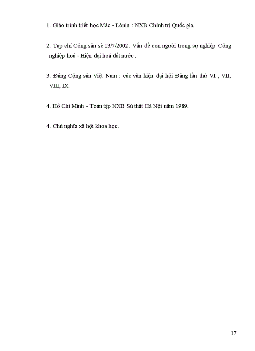 Lí luận về con người và vấn đề đào tạo nguồn lực con người trong quá trình CNH -HĐH đất nước