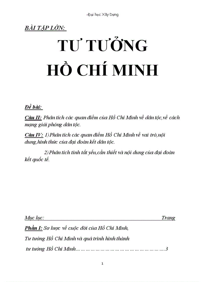 Các quan điểm của Hồ Chí Minh