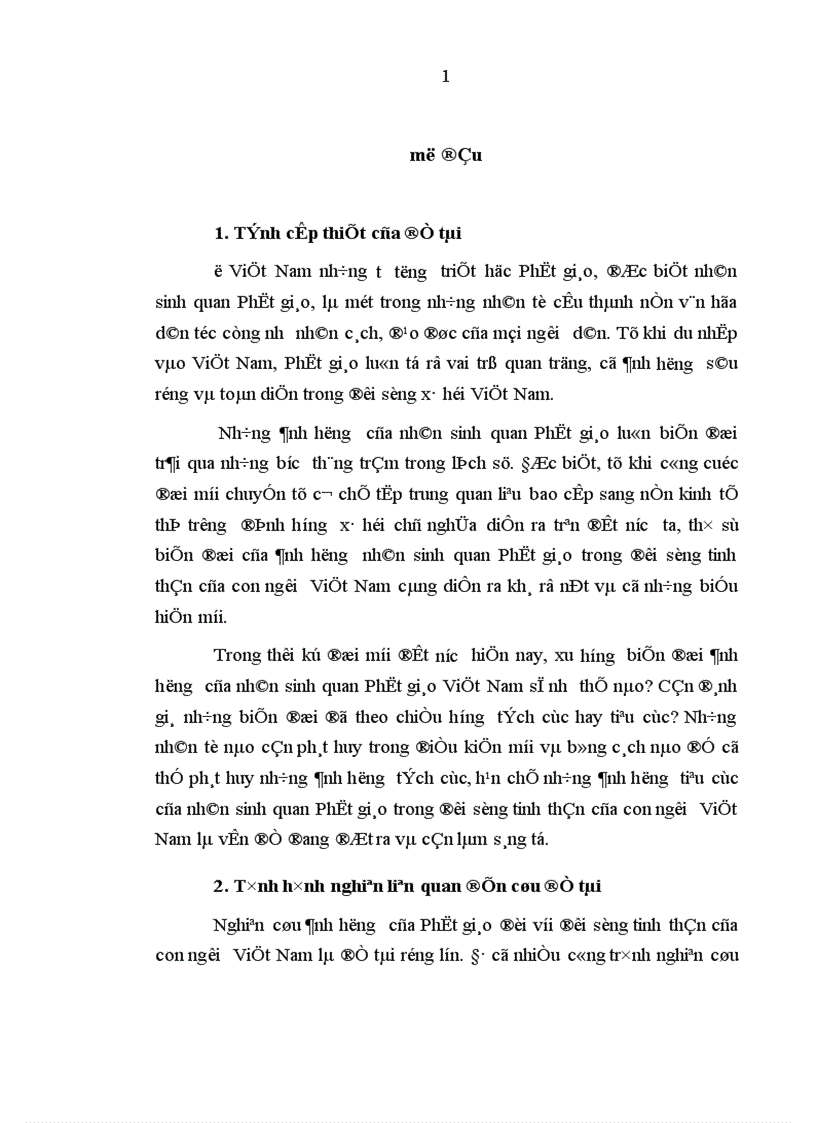 Nghiên cứu ảnh hưởng của Phật giáo đối với đời sống tinh thần của con người Việt Nam 1