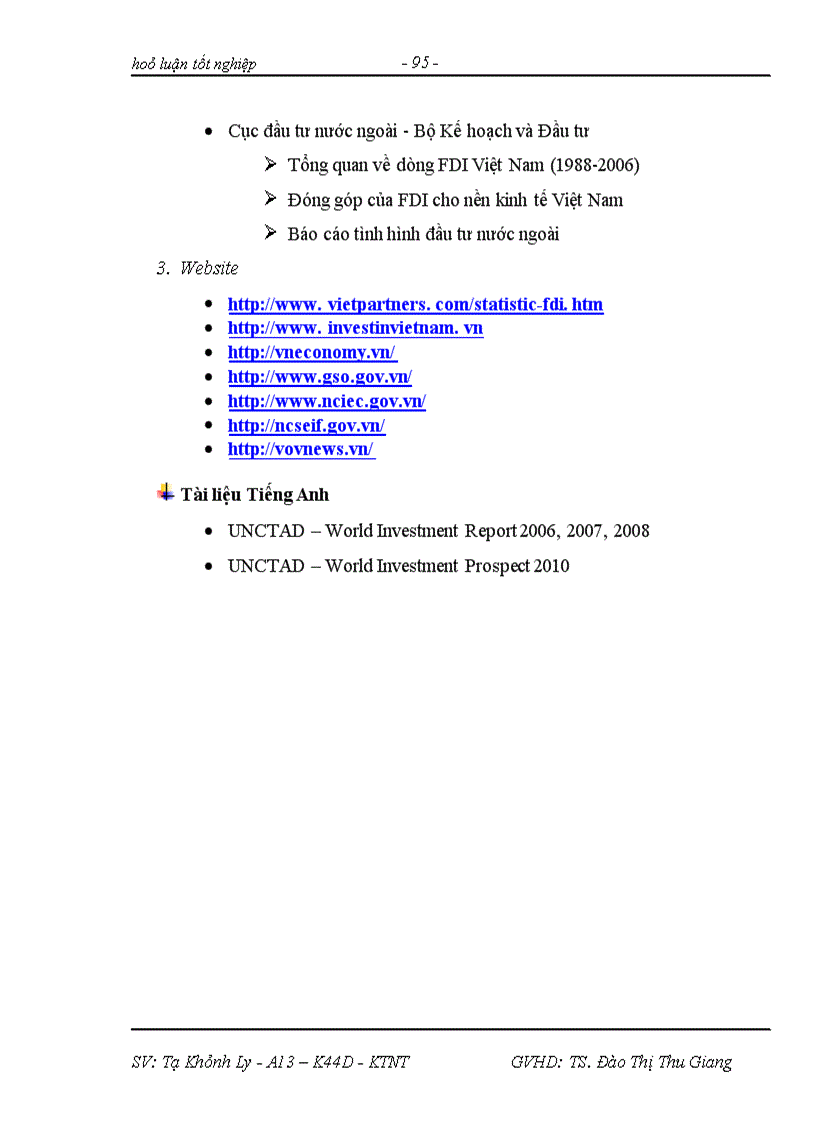 Tác động của toàn cầu hoá tới đầu tư trực tiếp nuớc ngoài ở Việt Nam