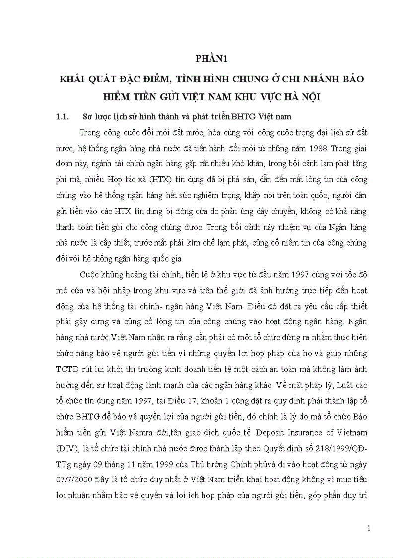 Báo cáo thực tập tại chi nhánh bảo hiểm tiền gửi tại Việt Nam khu vực Hà Nội