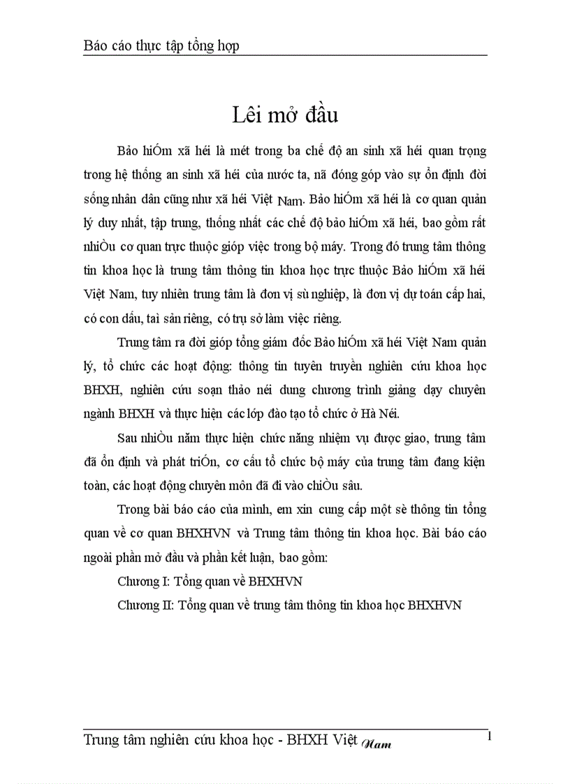 Tổng quan về trung tâm thông tin khoa học BHXHVN