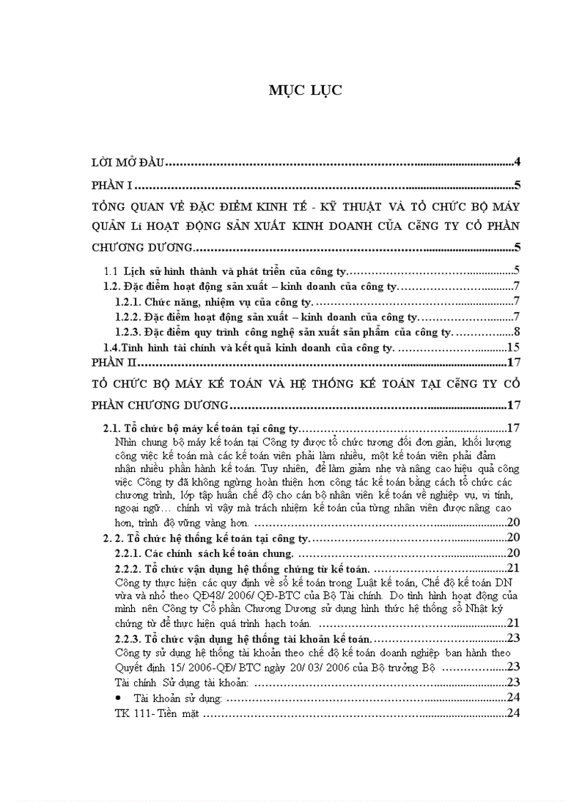 KẾ TOÁN VÀ HỆ THỐNG KẾ TOÁN TẠI CÔNG TY CỔ PHẦN CHƯƠNG DƯƠNG