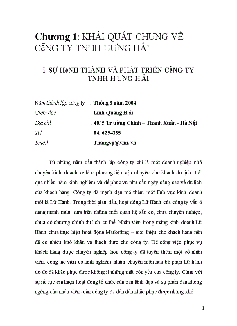 Thực trạng về hoạt động kinh doanh tại công ty tnhh hưng hải