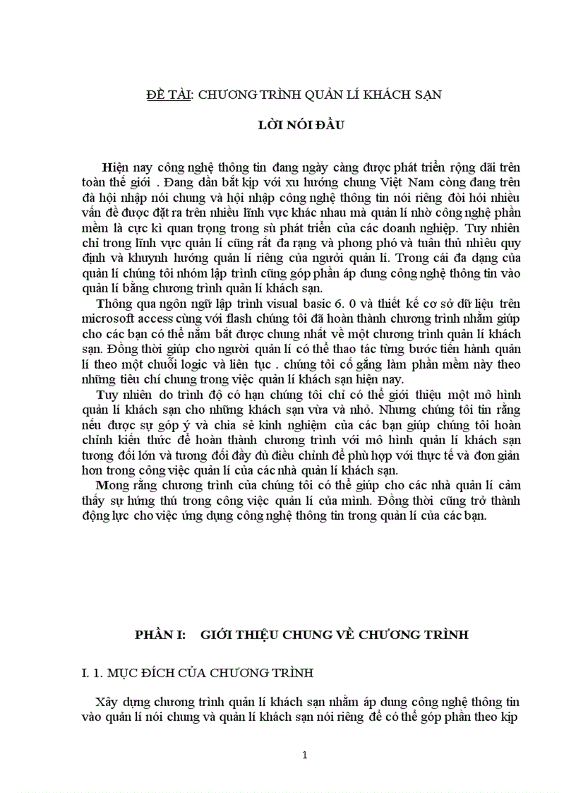 chương trình quản lí khách sạn