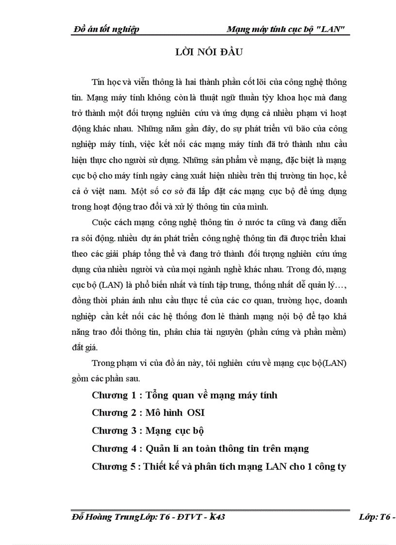 Mạng máy tính cục bộ LAN Đồ án tốt nghiệp Mạng máy tính cục bộ LAN