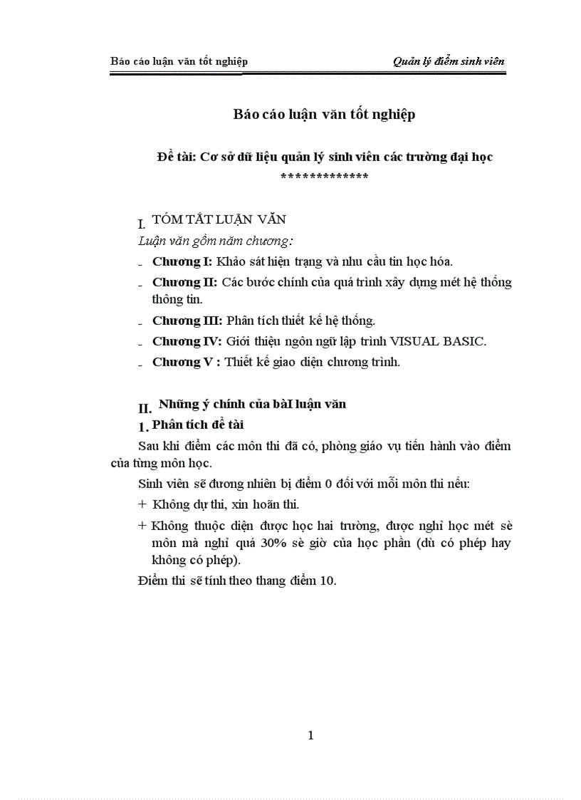 Cơ sở dữ liệu quản lý sinh viên các trường đại học