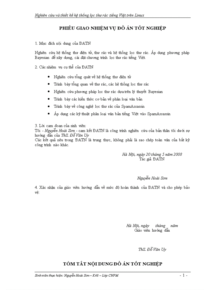 Nghiên cứu và thiết kế hệ thống lọc thư rác tiếng Việt trên Linux