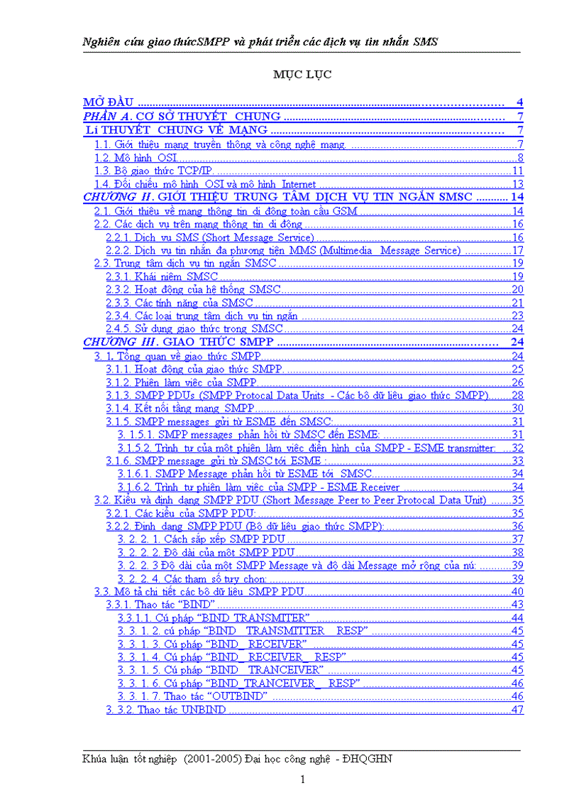 Nghiên cứu giao thức SMPP và phát triển các dịch vụ tin nhắn SMS