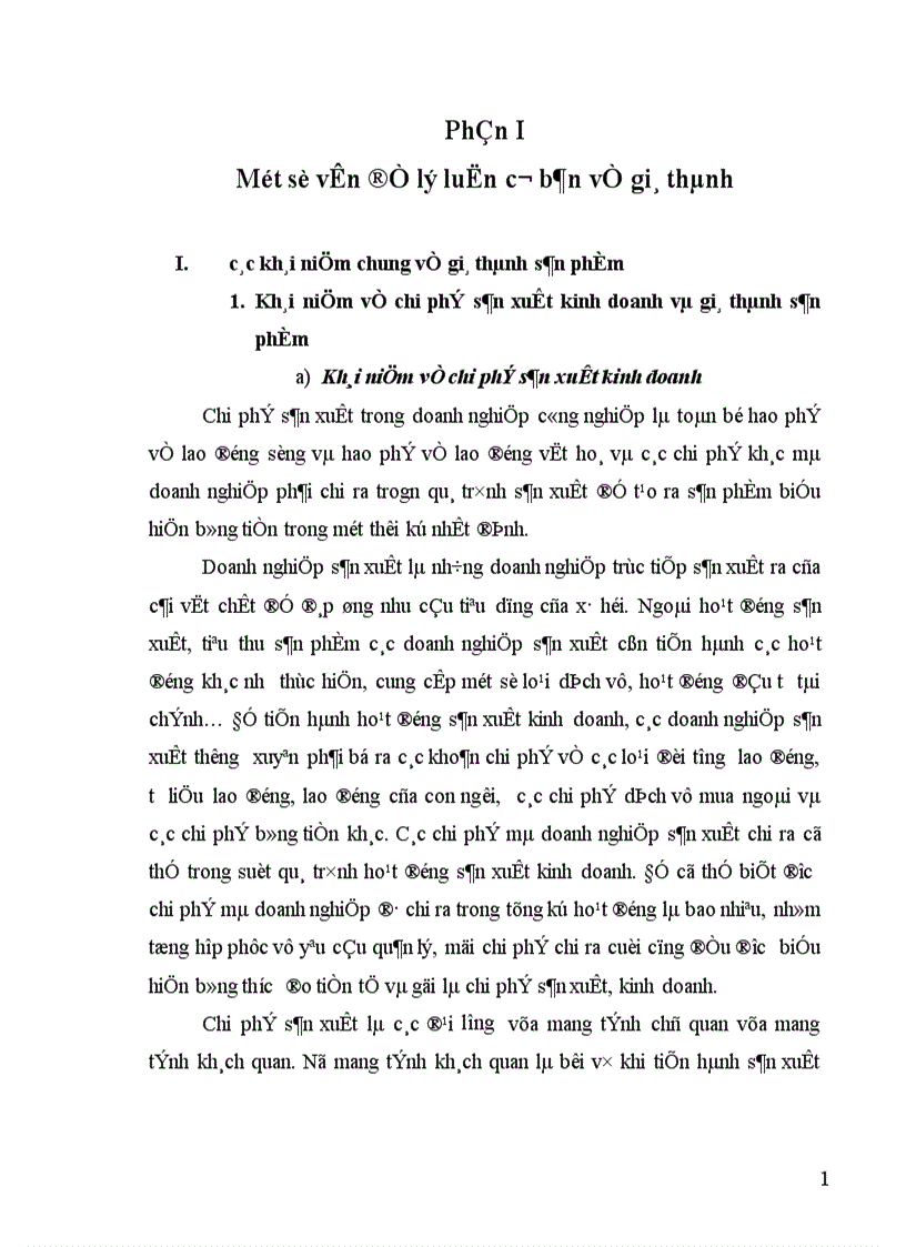 Thực trạng công tác tính giá thành tại công ty thương mại gia công kim khí thép thái nguyên 1