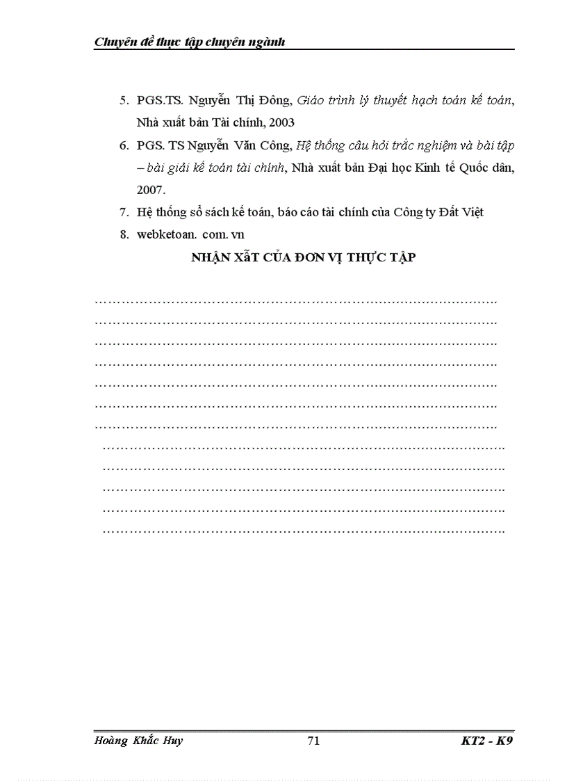 Công tác hạch toán chi phí sản xuất và tính giá thành sản phẩm xây lắp tại công ty CP ĐT XD và thương mại địa chính Đất Việt