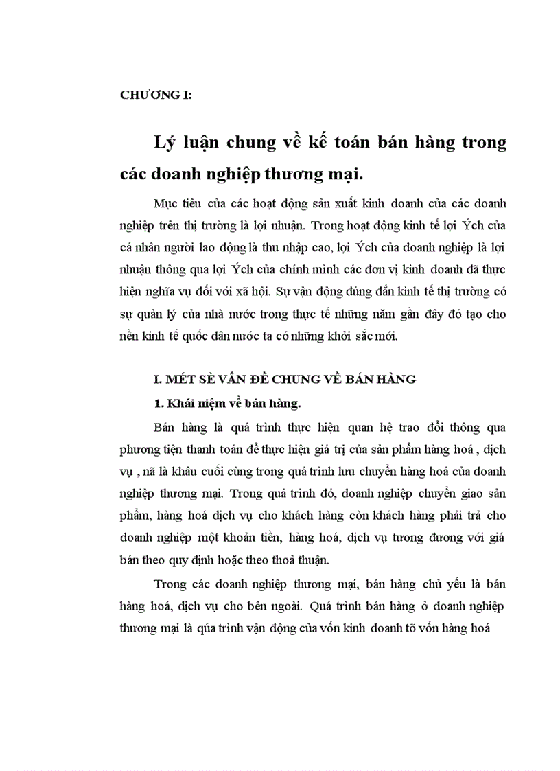 Thực trạng kế toán nghiệp vụ bán hàng ở Công ty Thương mại và Dịch vụ tổng hợp Hà Nội 1