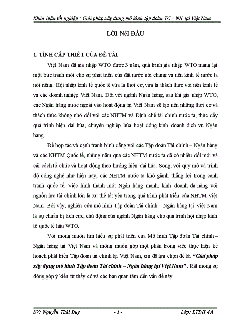 Giải pháp xây dựng mô hình Tập đoàn Tài chính Ngân hàng tại Việt Nam 1