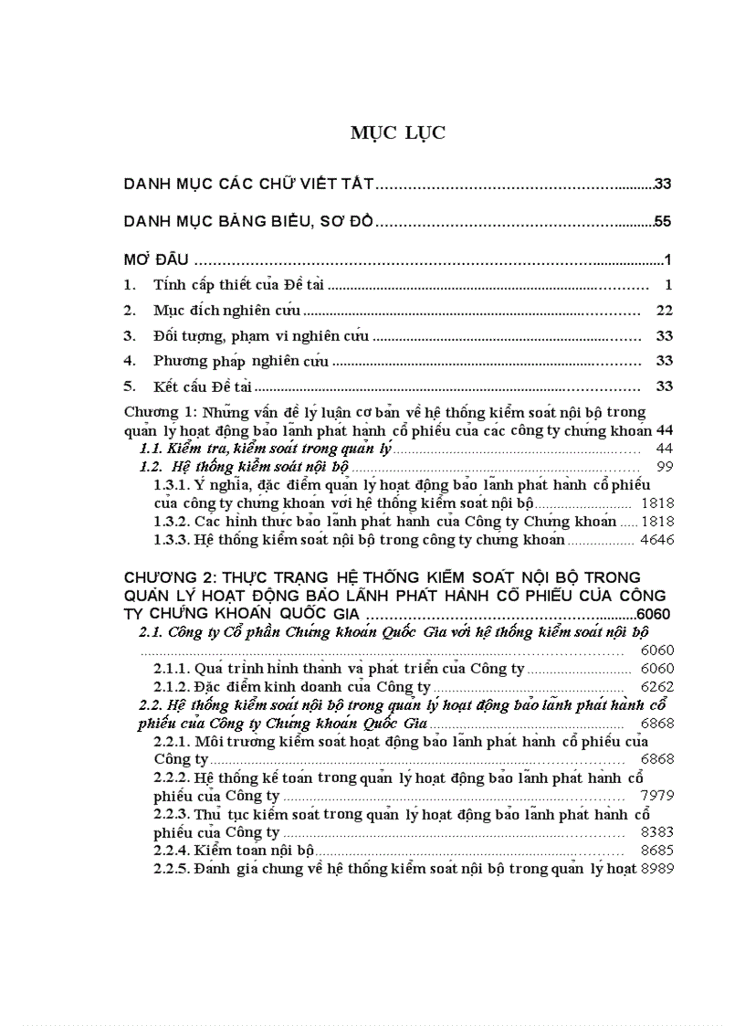Thư c tra ng va gia i pha p hoa n thiê n hê thô ng kiê m soa t nô i bô trong qua n ly hoa t đô ng ba o la nh pha t ha nh cô phiê u cu a Công ty Chư ng khoa n Quô c Gia 1