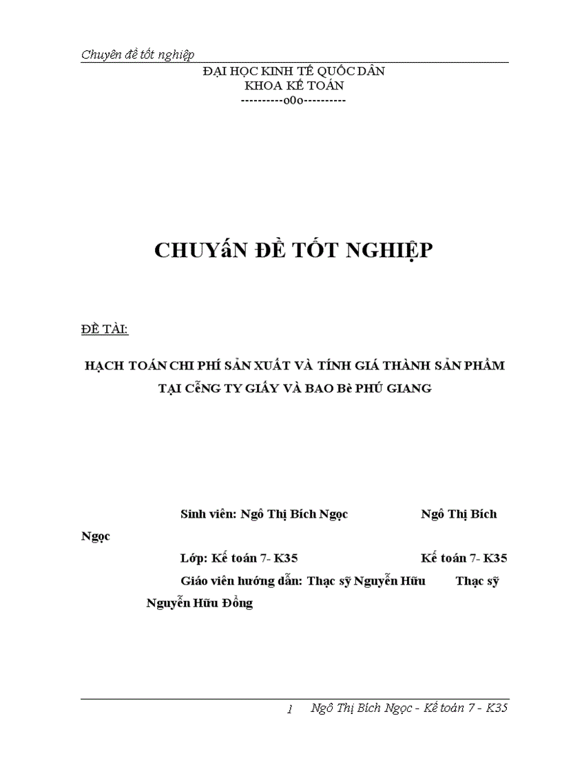 Hạch toán chi phí sản xuất và tính giá thành sản phẩm tại công ty giấy và bao bì Phú Giang 1