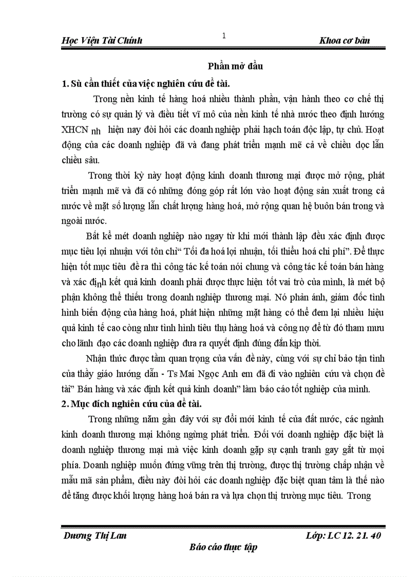 Bán hàng và xác định kết quả kinh doanh