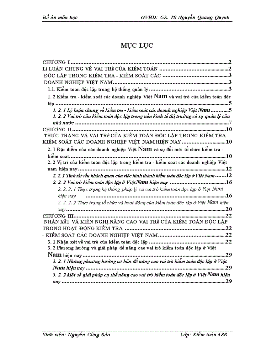 Vai trò của kiểm toán độc lập trong kiểm tra kiểm soát các doanh nghiệp Việt Nam 1