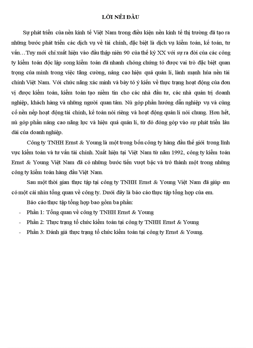 Thực trạng tổchức kiểm toán tại công ty TNHH Ernst Young